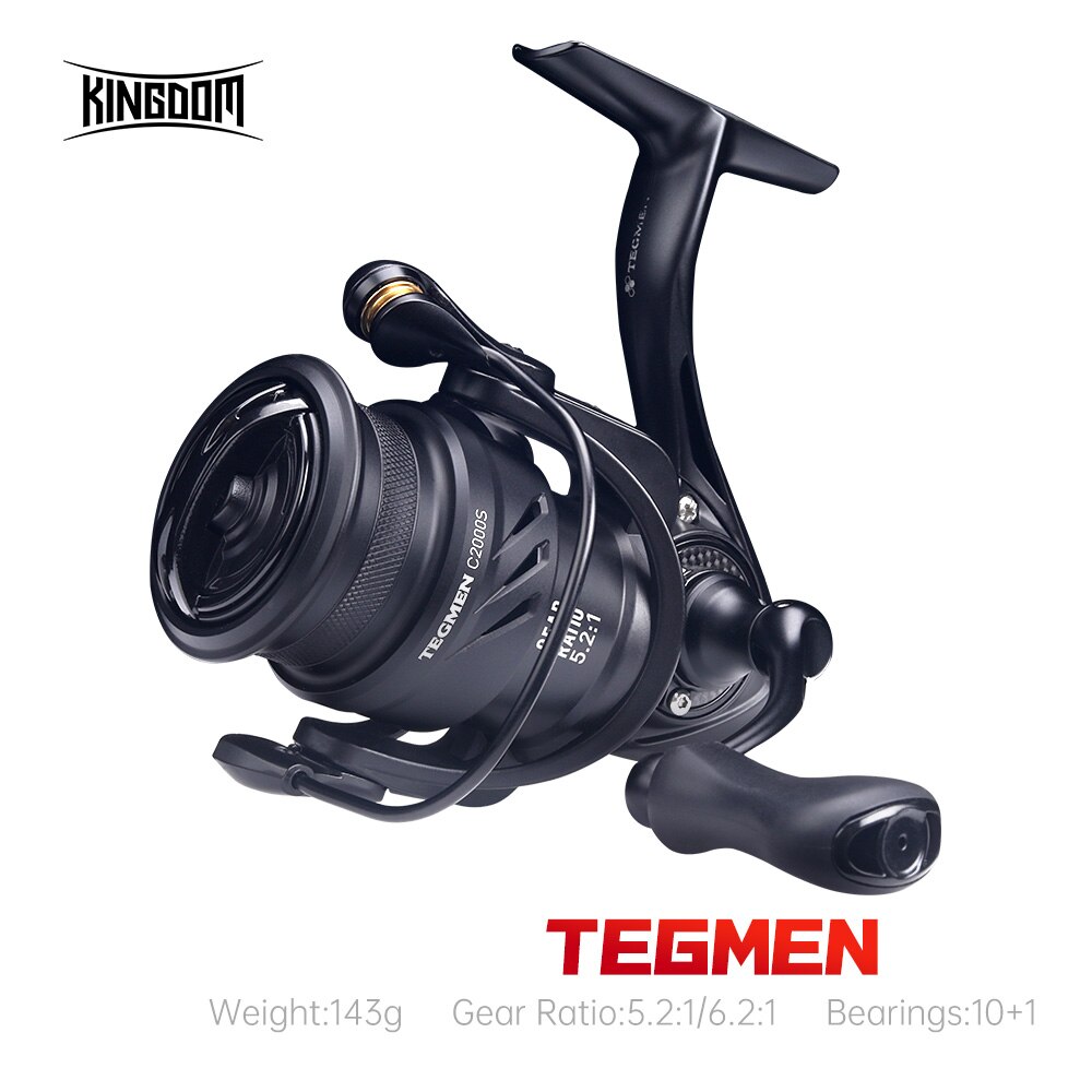 Trolling Reel - Kingdom tegmen 5.2:1 6.2:1 143กรัมรอกตกปลาแบบหมุนอัตราทดเกียร์ความเร็วสูงคาร์บอนไฟเบอร์ตัวถังลากปริมาณ10 +
