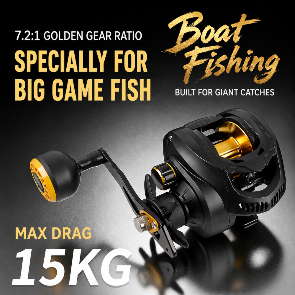 Trolling Reel - รอกเบทคาสติ้งแบบ Heavy Duty อัตราทด 7.2:1 แรงต้านสูงสุด