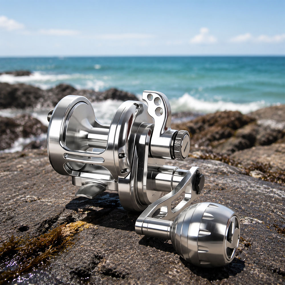 Trolling Reel - รอกตกปลาทะเลแบบทรอลลิ่ง อัตราทดเกียร์สูง แรงต้านสูงสุด 32 กิโลกรัม รอกตกปลาแบบเบทคาสติ้งตัวเรือนโลหะทั้งหมด