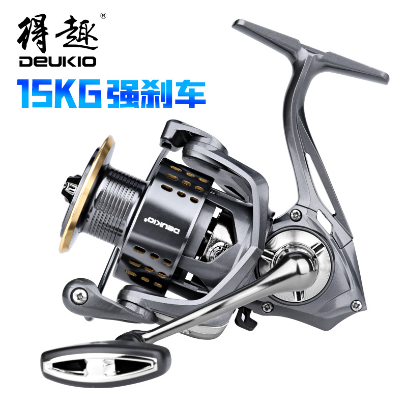 Ice Fishing Reel - รอกตกปลาแบบไม่มีช่องว่าง แรงดึงสูงสุด 15 กก. โครงสร้างโลหะทั้งหมด สำหรับการตกปลาทางไกลในน้ำจืดและน้ำเค็ม